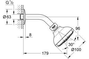 Верхний душ Grohe Tempesta New 27870001 - 3
