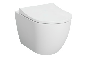 Унитаз подвесной Vitra Mia Round SmoothFlush безободковый с сиденьем микролифт белый