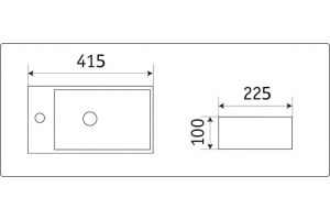 Раковина накладная Ceramalux N 40 белый (D1043) - 2