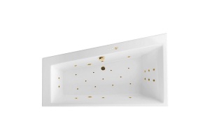 Акриловая ванна Excellent Sfera 170х100 левая белая золото с гидромассажем