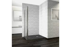 Душевая стенка RGW Z-004 80х195 профиль хром стекло прозрачное - 2