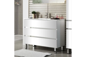 Тумба с раковиной Sanvit Кубэ-3 90 белый глянец