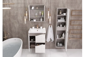 Комплект мебели Onika Брендон 60 камень светлый/бетон крем (106138) - 3