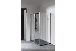 Боковая стенка Allen Brau Priority 100х200 стекло прозрачное профиль серебро матовый  - 3