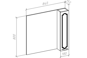 Зеркало-шкаф Bellezza Тиффани 85 белое, патина золото - 3