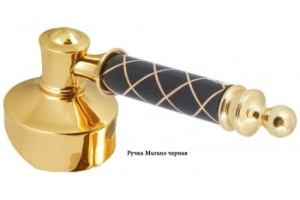 Смеситель для раковины Boheme Vogue золото с черной ручкой - 2