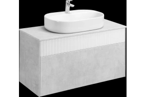 Тумба с раковиной Aquaton Марбл 100 белый-серый