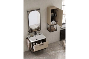 Комплект мебели Aquaton Лофт Фабрик 65 с раковиной Фабиа 65 светлое дерево - 2