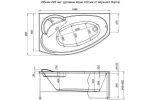 Акриловая ванна Aquanet JERSEY 168.9x99 см (00203988) - 3