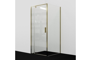 Душевой уголок WasserKRAFT Aisch 90x80 профиль золото стекло прозрачное - 2
