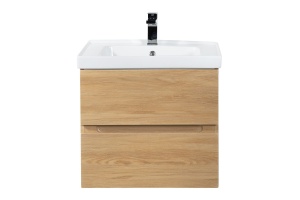 TECHNO База под раковину подвесная с двумя выкатными ящиками, Дуб мадейра янтарь AM-Techno-600-2C-SO-LW674 - 2