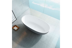 Ванна из искусственного камня Vincea 170х75 серый - белый матовый - 2