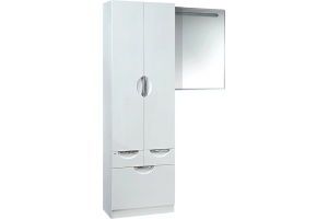 Шкаф-пенал Misty Жасмин 60 белая эмаль, с бельевой корзиной - 3