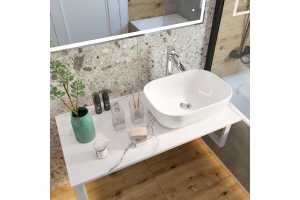 Мебель для ванной DIWO Элиста 100 белый мрамор, с раковиной Moduo 50 Square - 3