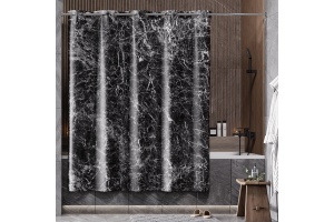 Штора для ванной WasserKraft Aland 200x200 белый - черный - 2