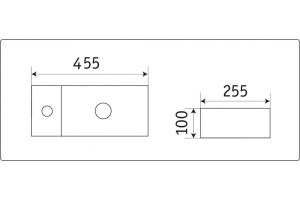 Раковина встраиваемая CeramaLux N 45.5 см белый (9032С) - 2