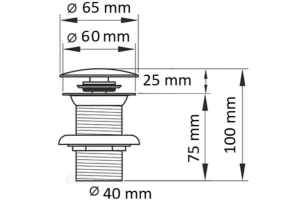 Донный клапан для раковины Ceramalux (RD025) - 3
