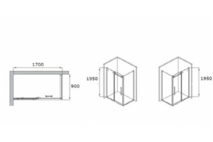 Душевой уголок RGW Tornado TO-44-1 170х90 профиль хром стекло прозрачное - 3