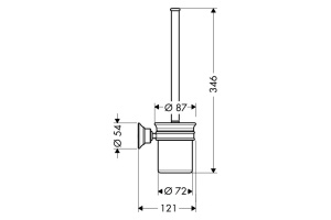 AX Montreux Туалетный ершик, настенный, материал: фарфор/металл, цвет: хром - 2
