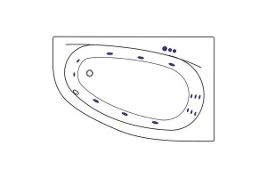 Акриловая ванна Excellent Kameleon 170x110 белая бронза правая с гидромассажем - 2