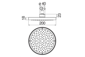 Верхний душ Nobili Rubinetterie 20 черный, матовый (AD139/10CBM) - 2