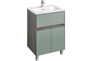 Тумба с раковиной Aquaton Форест 60 зеленый-темное дерево