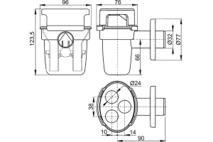 Сифон для сбора конденсата с шариком для сбрасываемого конденсата с держателем для трубок - 3