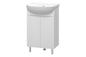 Тумба с раковиной Misty Смайл 50 белая глянцевая