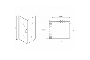 Душевой уголок Abber Sonnenstrand 80х70 хром стекло матовое - 2
