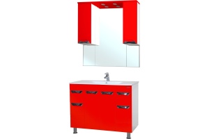 Зеркало-шкаф Bellezza Симона 100 красный - 2