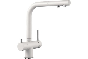Смеситель для кухни BLANCO Fontas S II SILGRANIT 525204 выдвижной излив, встроенный излив для питьевой воды с запорным вентилем