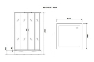 Душевая кабина Niagara Premium 100х100х210 черная NG-6902-01GQ BLACK - 3