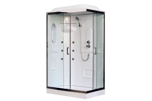 Душевая кабина Royal Bath 120х80 L профиль хром стекло прозрачное с гидромассажем