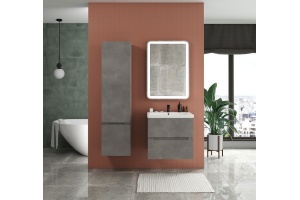 TECHNO Шкаф подвесной, фасады асимметричные, АЙС Какао 400x300x1600, AM-Techno-1600-AC-SO-FC305-L - 2