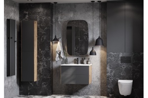 Комплект мебели Aquaton Сохо 75 серый-светлое дерево