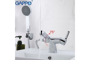 Смеситель для раковины с гигиеническим душем Gappo хром глянцевый