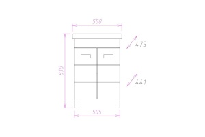 Тумба под раковину Onika Балтика-Квадро 55 белый - 3