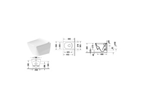 Duravit Viu Унитаз подвесной компактный безободковый 370х480мм цвет белый - 2