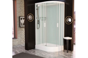 Душевая кабина Frank F418L White левосторонняя низкий поддон