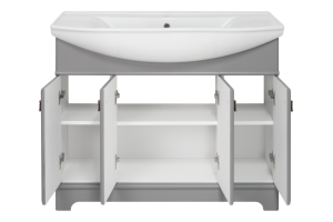 Тумба под раковину напольная Misty Лувр 105 серая глянцевая - 2