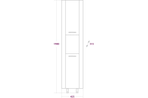Шкаф-пенал угловой Onika Дюна 30 с нишей, белый (403034) - 2