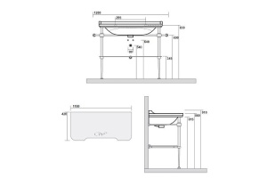 Консоль для раковины Kerasan Waldorf 120 Золото (9203K2oro) - 3