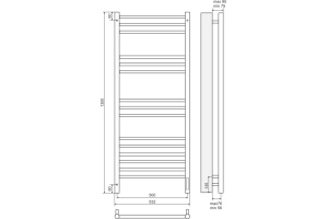 Электрический полотенцесушитель Terminus Аврора П15 500x1300 Хром - 3