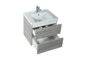 TECHNO База под раковину подвесная с двумя выкатными ящиками, Сосна AM-Techno-600-2C-SO-LW635 - 3