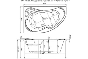 Акриловая ванна Aquanet Capri 169x109.4 см (00203914) - 3