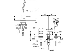 Смеситель для ванны Kludi Ameo хром (414480575) - 3