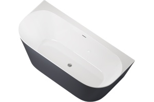 2.31003.20/AM PRIORITY 3,Ванна акриловая,пристенная,1700х780мм,слив-перелив,белая/антрацит (291972)