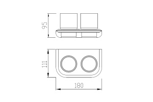 Стакан для зубных щеток Abber Nord двойной хром - 2
