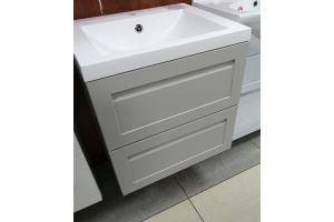 PLATINO База под раковину подвесная с двумя выкатными ящиками, Светло-серый матовый AM-Platino-580-2C-SO-GСM - 3