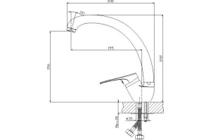 Смеситель для кухонной мойки Rossinka  хром (B35-25) - 2